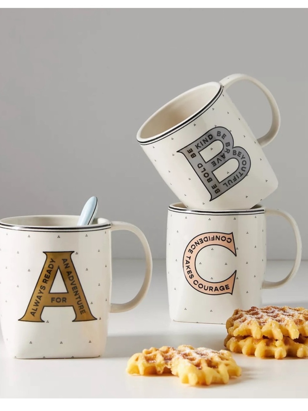 Anthropology Drop Cap Monogram E Ceramic Mug